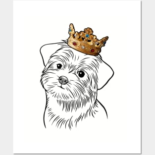 Morkie Dog King Queen Wearing Crown Posters and Art